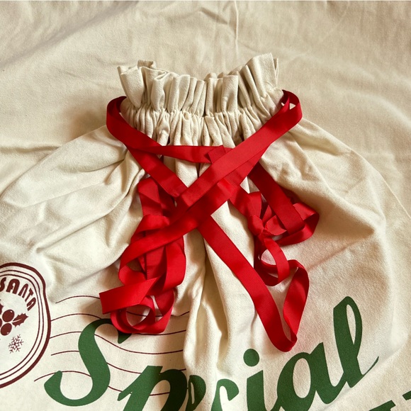 Christmas Gift Bag Extra Large Canvas with Ribbon tie closure 39x27.5 inches New - Picture 6 of 6